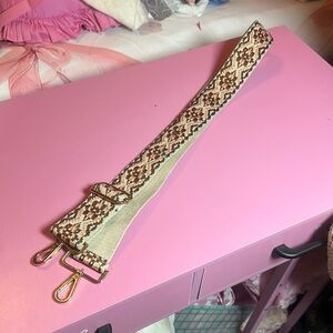 Stylish Tan  peach and brown adjustable purse strap